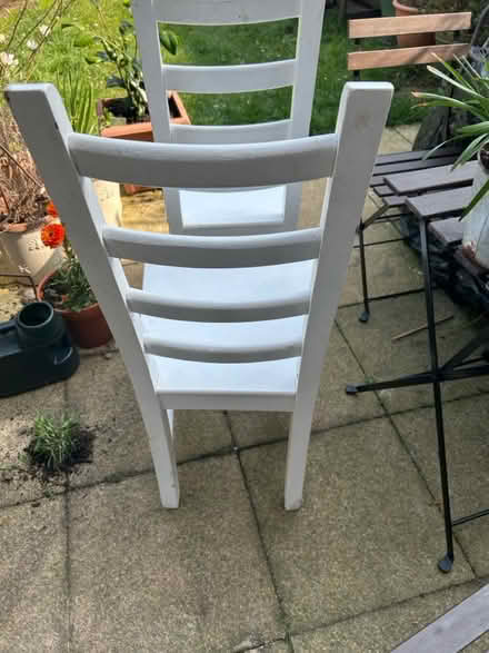 Photo of free White painted dining chairs (EN1) #3