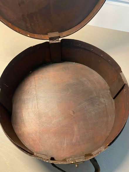 Photo of free Leather + Wood Circular Hat Box (Forest Gate E7) #2