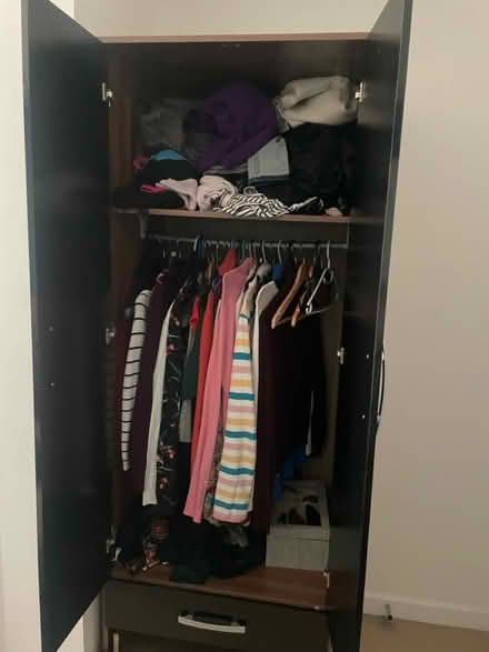 Photo of free Black wooden slimline wardrobe (E14) #2
