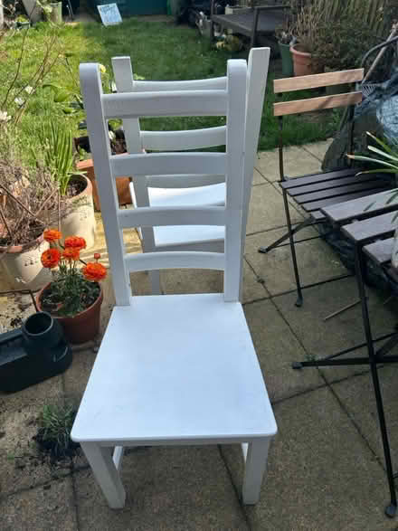 Photo of free White painted dining chairs (EN1) #4