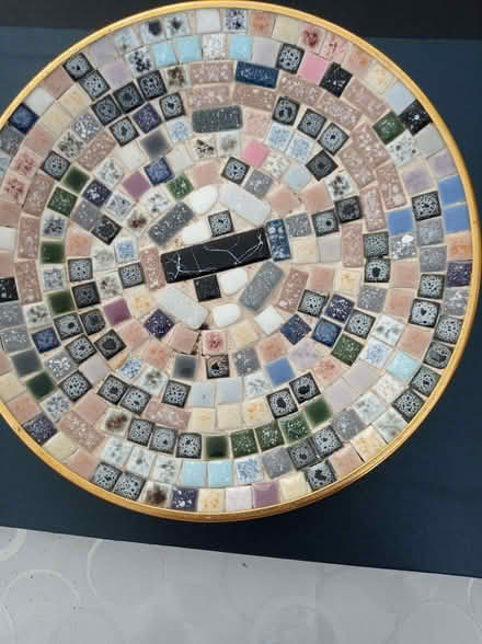Photo of free Decorative mosaic dish with gold rim (Pin Green SG1) #1