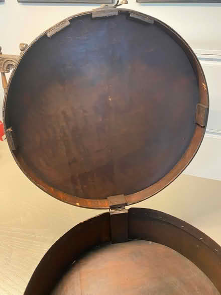 Photo of free Leather + Wood Circular Hat Box (Forest Gate E7) #4