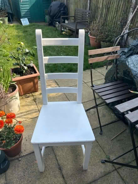 Photo of free White painted dining chairs (EN1) #1