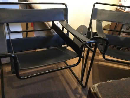 Photo of free 2 Black leather chairs (Etobicoke South) #2