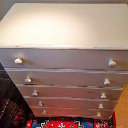 Photo of free Five-drawer chest hand painted and distressed in cream (World's End RH15) #2