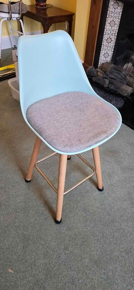Photo of free Blue chair with cushion (North Holmwood RH5 4JW) #1