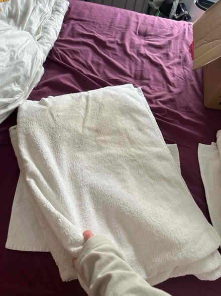 Photo of free 4 large white towels & 1 hand towel (Nether Edge S7) #3