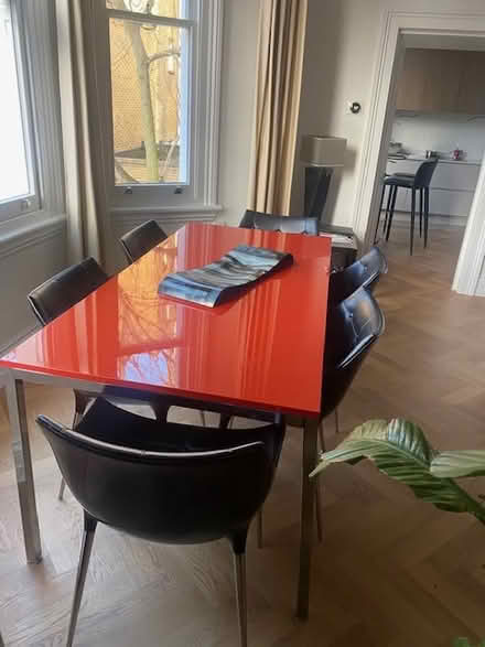 Photo of free Stylish red lacquered dining table (82 redcliffe Gardens, SW109HE) #1