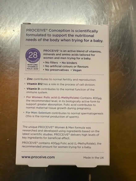 Photo of free Proceive conception supplements (Maida Vale, W9) #4