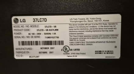 Photo of free lg 37" tv (Milton) #3