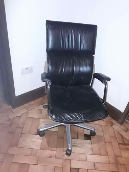 Photo of free Black leather office chair (Quernmore LA2) #2