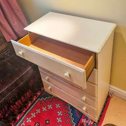 Photo of free Five-drawer chest hand painted and distressed in cream (World's End RH15) #3