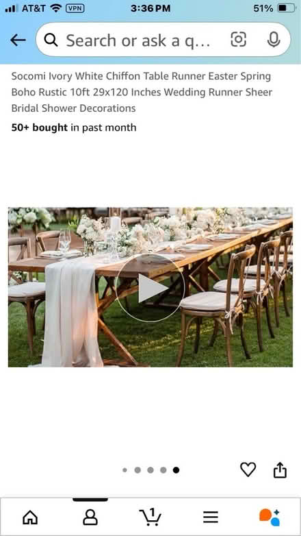 Photo of free White chiffon table runners (2) (Monta Vista) #3