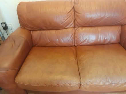 Photo of free Brown Leather sofa (Upper Norwood, London SE19) #1