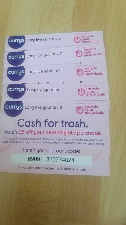 Photo of free Currys vouchers (Penwortham PR1) #1