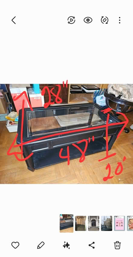 Photo of free Glass and Wood Coffee Table (Boro Park, Brooklyn) #2