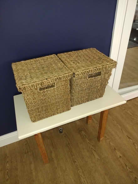 Photo of free Stackable wicker storage baskets (New Malden KT3) #2