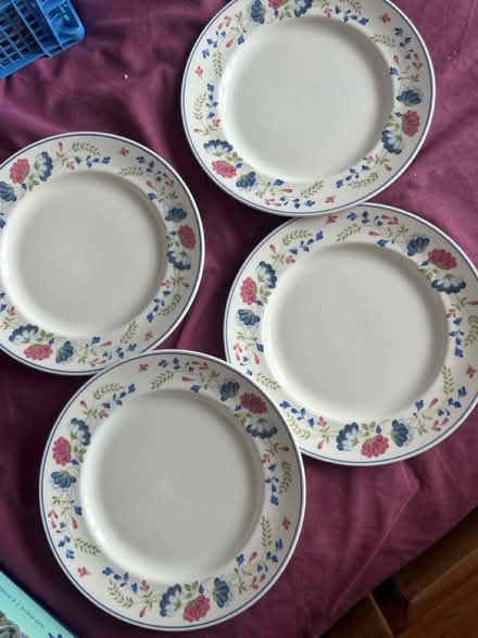 Photo of free 4 matching floral plates (Nether Edge S7) #3