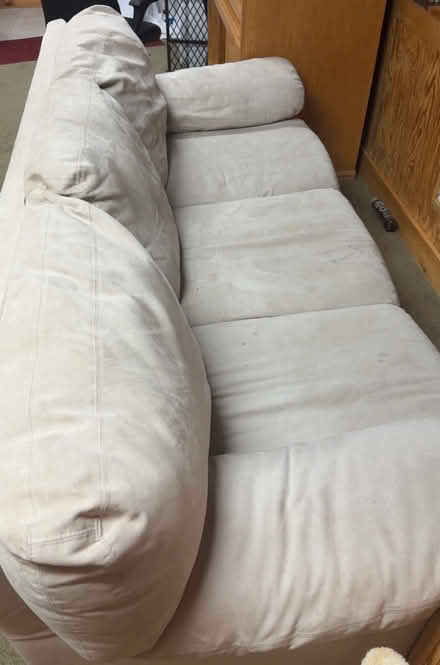 Photo of free Tan microfiber 3 cushion couch (Holly Springs) #1