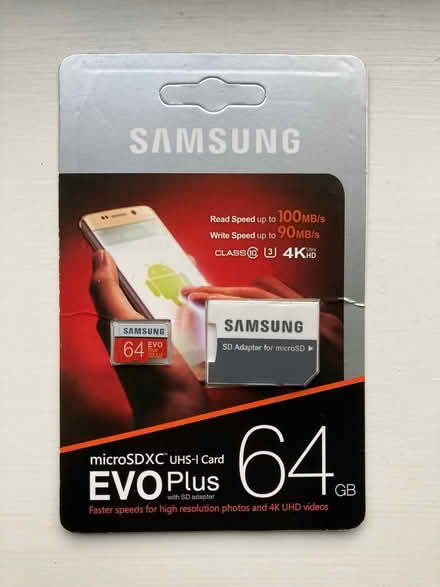 Photo of free A Samsung 64GB microSDXC EVO Plus card with SD adapter (Willerby HU10) #1