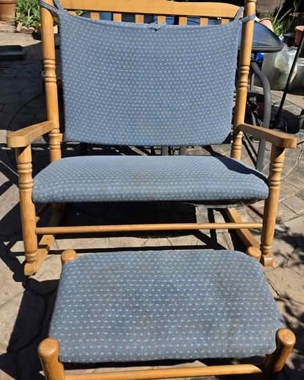 Photo of free Double wooden rocking chair + ftstl (Maywood Park Santa Clara) #1
