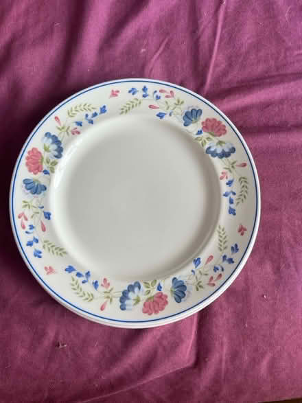 Photo of free 4 matching floral plates (Nether Edge S7) #1