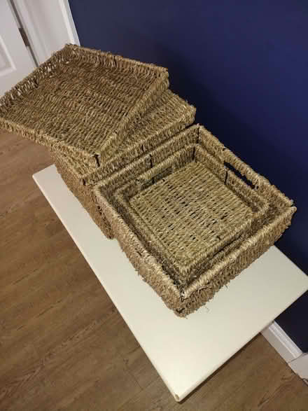 Photo of free Stackable wicker storage baskets (New Malden KT3) #3