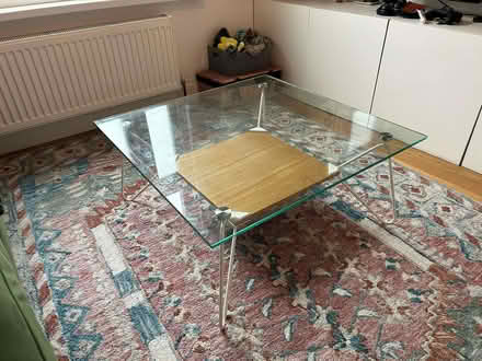 Photo of free Glass/metal/wood coffee table (Twickenham TW2) #1