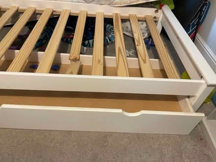 Photo of free White wooden single bed frame (Woodingdean BN2) #3