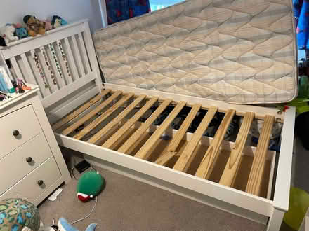Photo of free White wooden single bed frame (Woodingdean BN2) #2