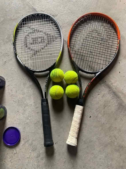 Photo of free 2 tennis rackets and balls (E1W) #1