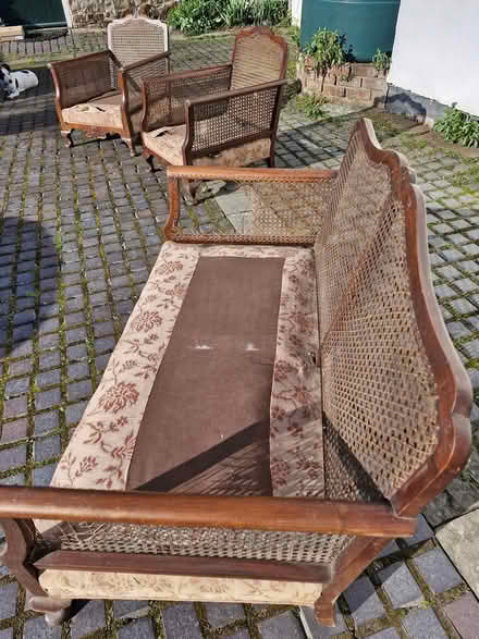 Photo of free Antique Bergere Sofa and 2 chairs (Chirk LL14) #1