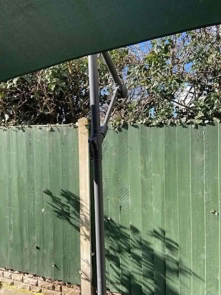 Photo of free Large green outdoor parasol and base (Simonstone BB12) #4