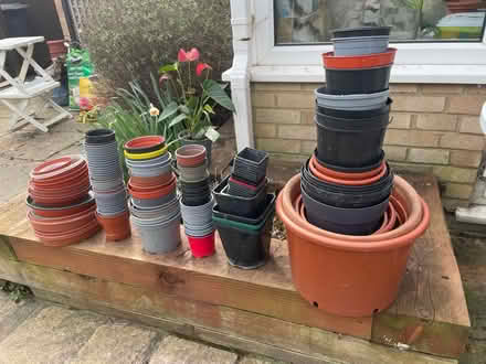Photo of free Plastic plant pots and some saucers (CM2 6. Chelmer Village) #1