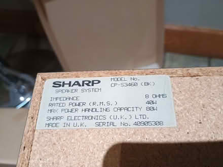 Photo of free Sharp CP-S3460 speakers (Guilsfield SY21) #2