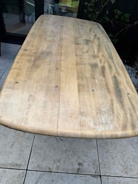 Photo of free Table, wooden top, metal base (E7 0lj) #3