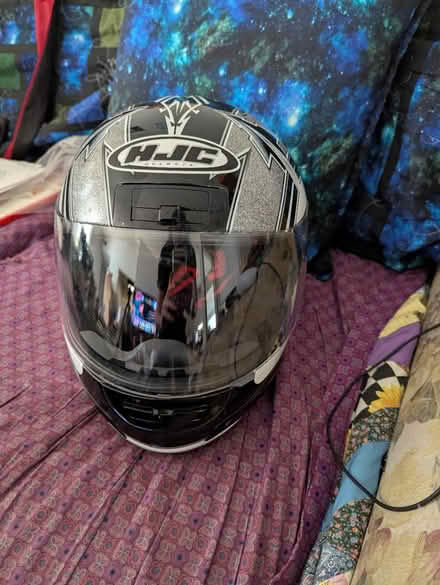 Photo of free Motorcycle helmet and gloves (Carrollton, Josey @Frankford) #2