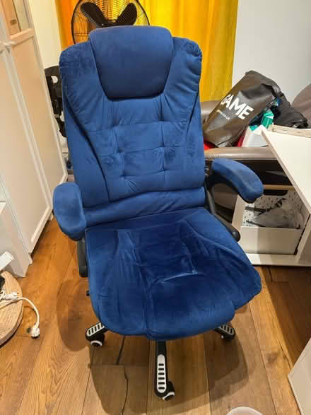 Photo of free Blue velvet office chair (SE10 8DN) #1