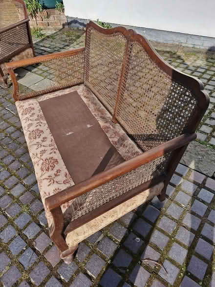 Photo of free Antique Bergere Sofa and 2 chairs (Chirk LL14) #3