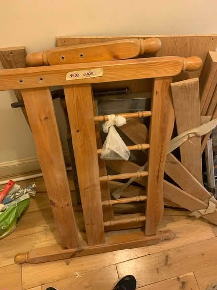 Photo of free Single wooden bed. Good quaility just a bit dusty! (West Hampstead NW2) #1