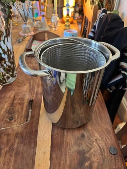 Photo of free Stainless steel pot with strainer (Wallington) #2