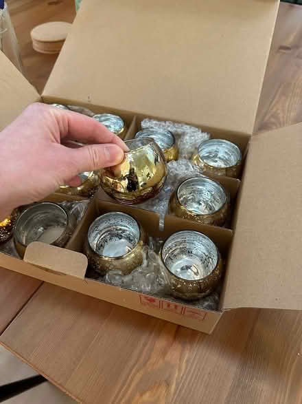 Photo of free 12 gold candle holders (Harvard Square) #1