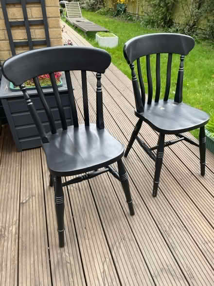 Photo of free Pair of black chairs (Staines-upon-Thames TW18) #1