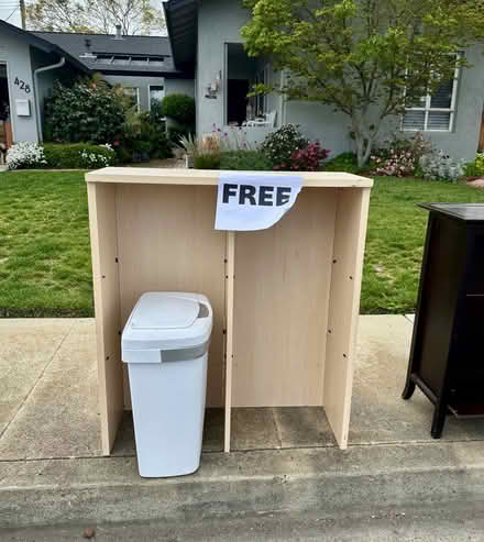 Photo of free Light color shelving unit (Lawrence and Pruneridge) #1