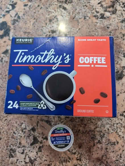 Photo of free Timothy's Decaf Coffee K-Cups (Trafalgar/River Oaks, Oakville) #1