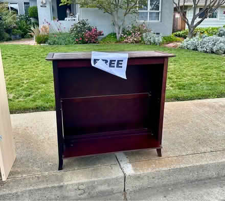 Photo of free Wood shelf cabinet (Lawrence and Pruneridge) #1