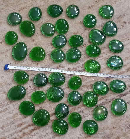 Photo of free 40x green glass pebbles (Bexhill-on-Sea) #1