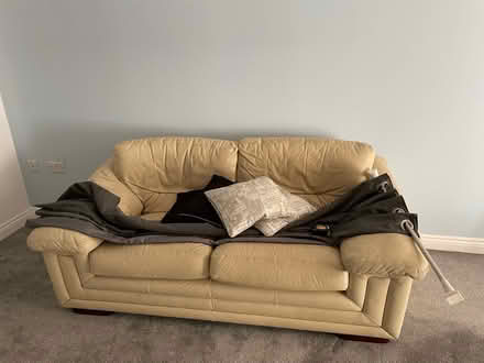 Photo of free Cream leather sofa (TA6 3UQ) #1