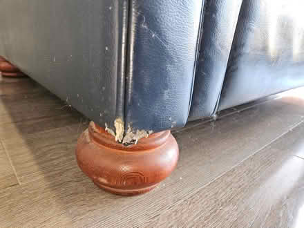 Photo of free 2 seater leather sofa/footstool (AL4) #3