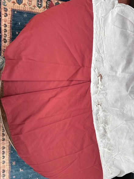 Photo of free Queen Red Bed Skirt (Fiesta gardens) #1
